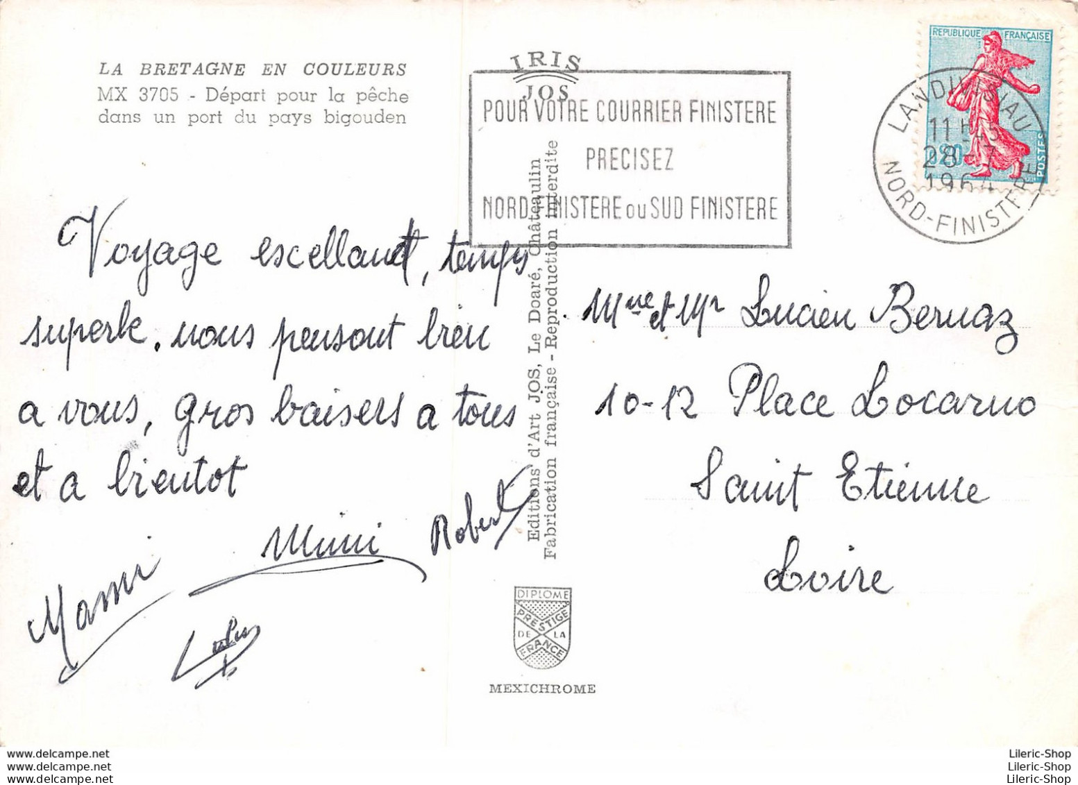 [29] DÉPART POUR LA PÊCHE DANS UN PORT DU PAYS BIGOUDEN - CACHET LANDIVISIAU CPSM GF 1964 ♦♦♦ - Autres & Non Classés