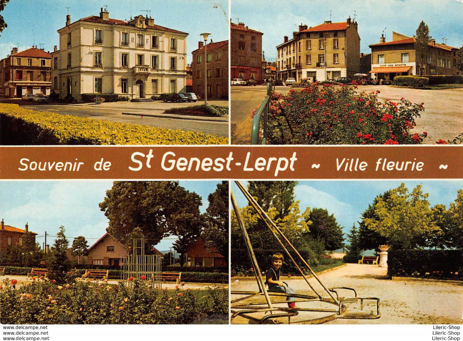 [42] SOUVENIR DE SAINT-GENEST-LERPT - CAFÉ DES SPORTS-LA MAIRIE-LA PLACE - CPM 1980 ♦♦♦ - Sonstige & Ohne Zuordnung