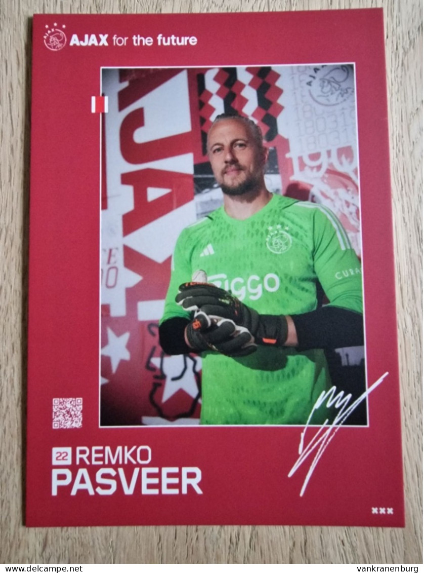 Card Remko Pasveer - Ajax Amsterdam - 2023-2024 - Football - Soccer - Voetbal - Fussball - Heracles Vitesse PSV - Soccer