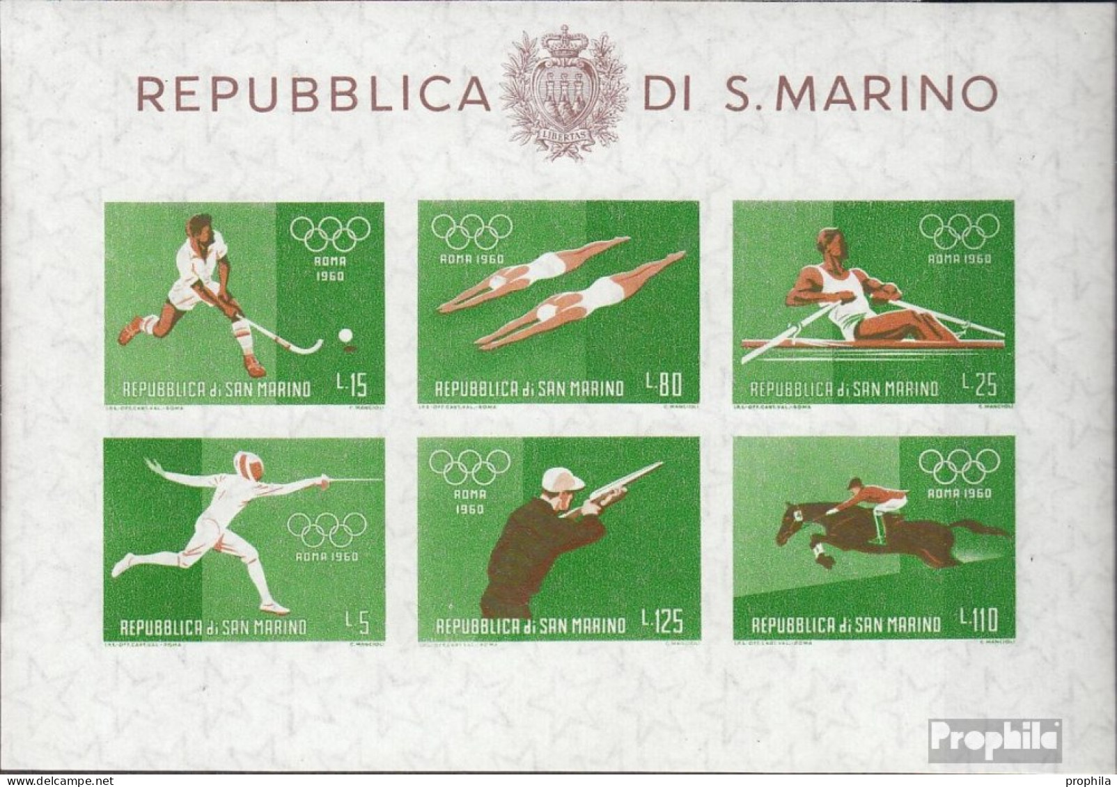 San Marino Block7 (kompl.Ausg.) Postfrisch 1960 Sommerolympiade - Blocchi & Foglietti