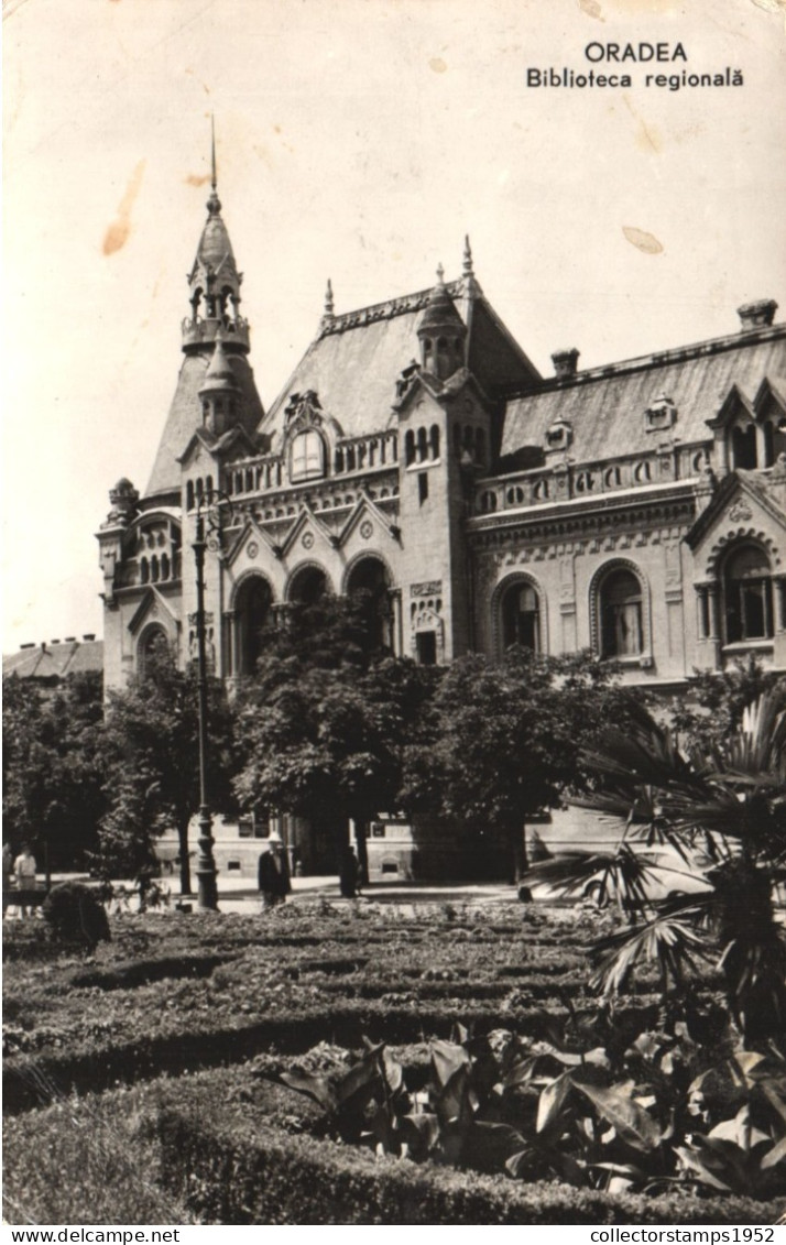 ORADEA, BIBLIOTECA, ARHITECTURA, PARC, ROMANIA, POSTCARD - Roumanie