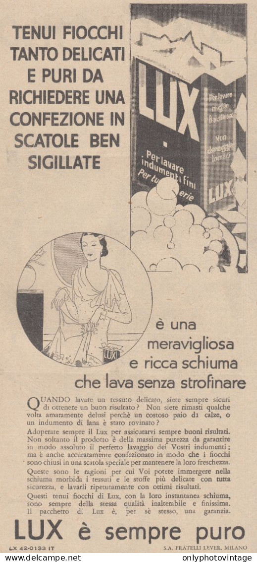 Detersivo LUX - 1931 Pubblicità Epoca - Vintage Advertising - Werbung