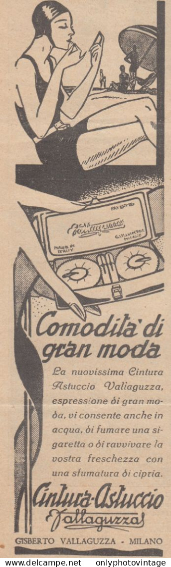 Cintura Astuccio Vallaguzza - 1931 Pubblicità Epoca - Vintage Advertising - Publicidad