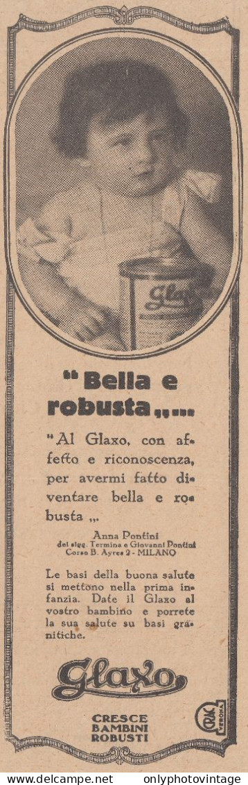 Alimento Di Latte Puro GLAXO - 1931 Pubblicità Epoca - Vintage Advertising - Werbung