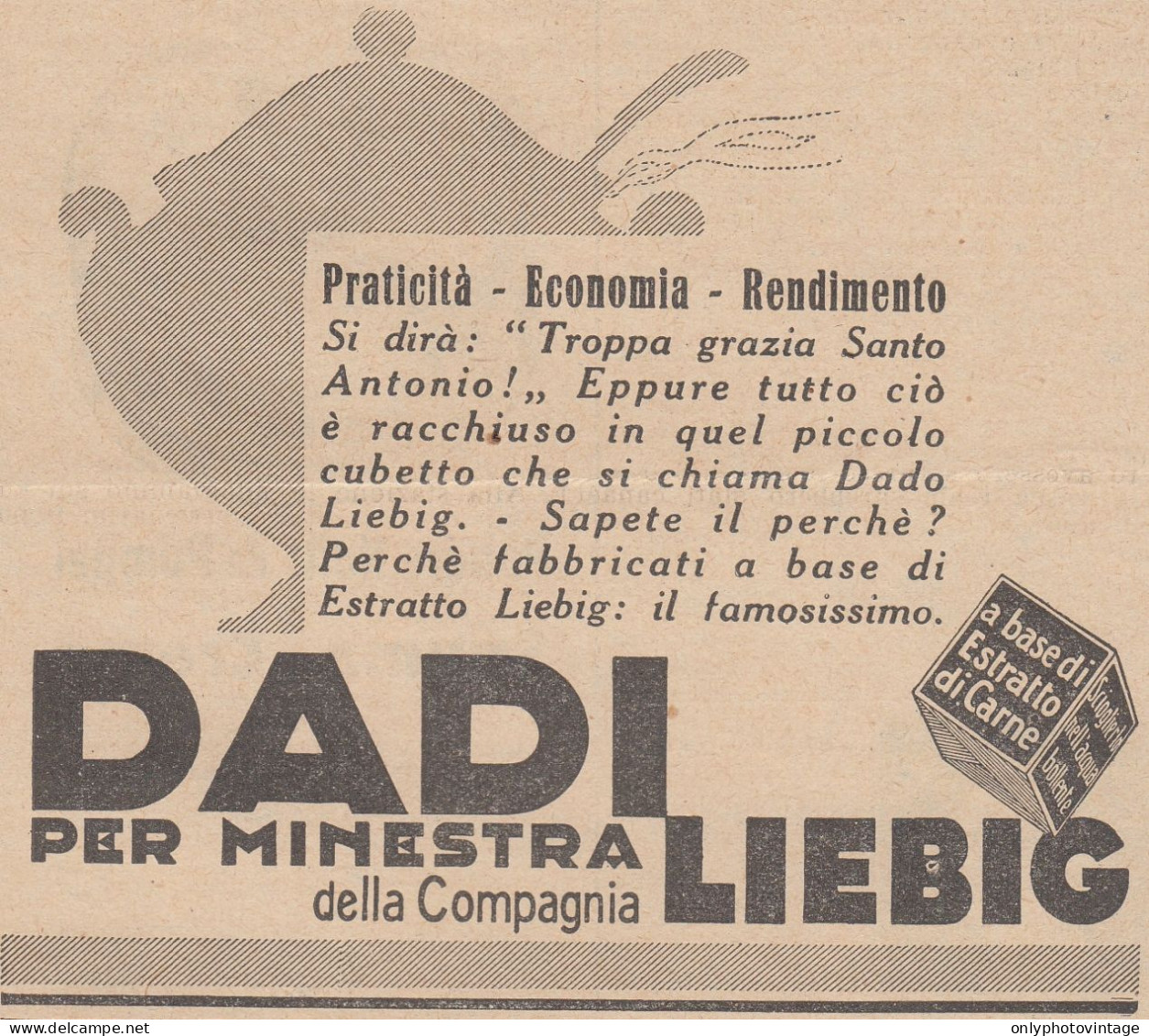 Dadi Per Minestra LIEBIG - 1931 Pubblicità Epoca - Vintage Advertising - Publicidad