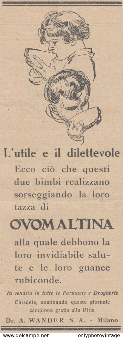 OVOMALTINA - L'utile E Il Dilettevole - 1931 Pubblicità Epoca - Vintage Ad - Werbung