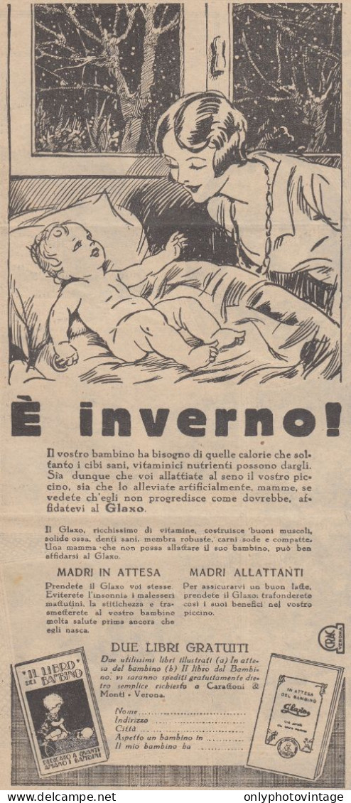 Alimento GLAXO - Illustrazione - 1930 Pubblicità - Vintage Advertising - Reclame