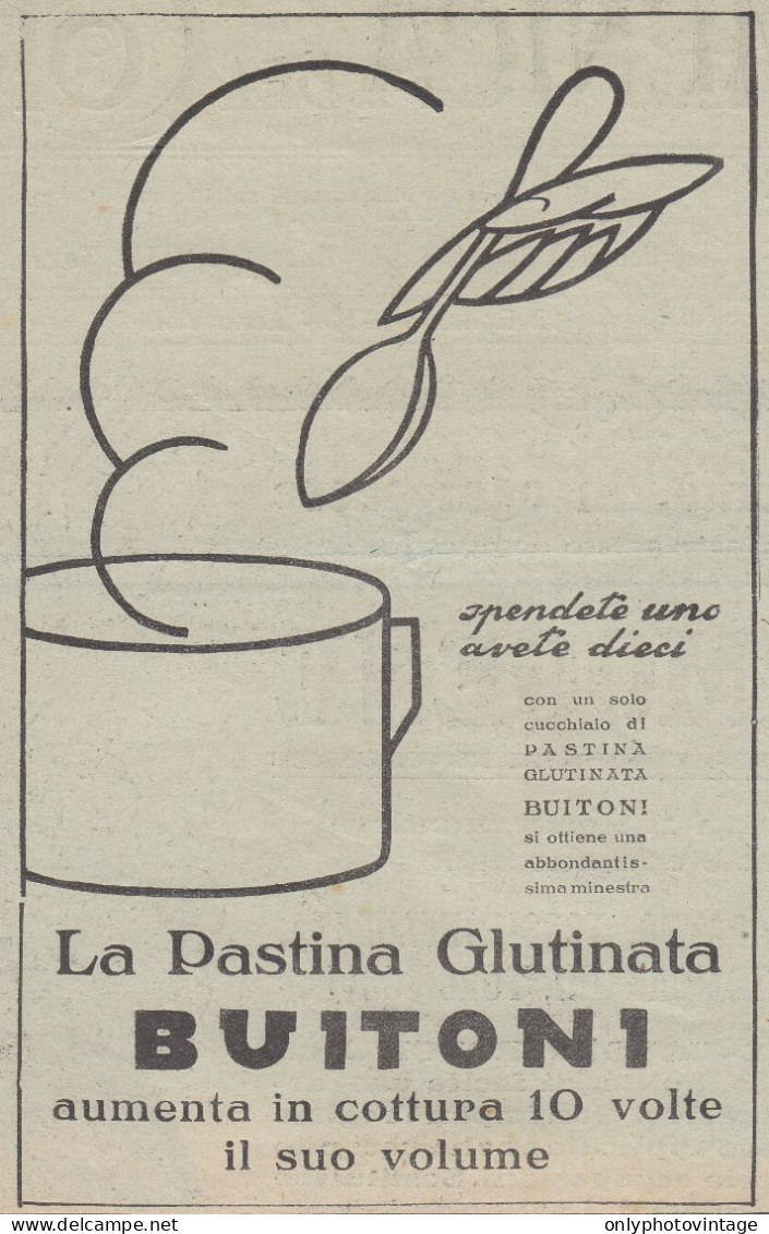 Pastina Glutinata BUITONI - 1930 Pubblicità Epoca - Vintage Advertising - Publicidad