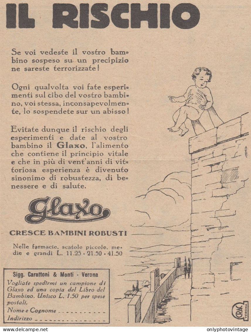 Alimento GLAXO - 1930 Pubblicità Epoca - Vintage Advertising - Werbung