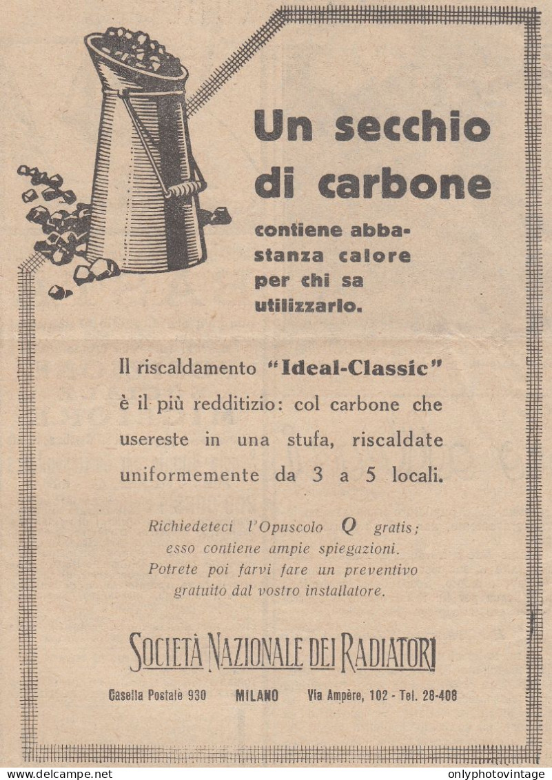 Società Nazionale Dei Radiatori - 1930 Pubblicità - Vintage Advertising - Werbung