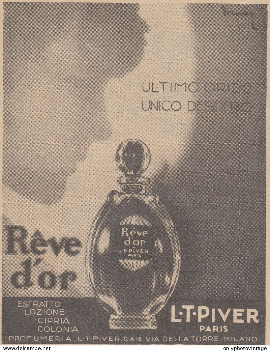 Profumo Reve D'Or - L. T. Piver - 1930 Pubblicità - Vintage Advertising - Werbung