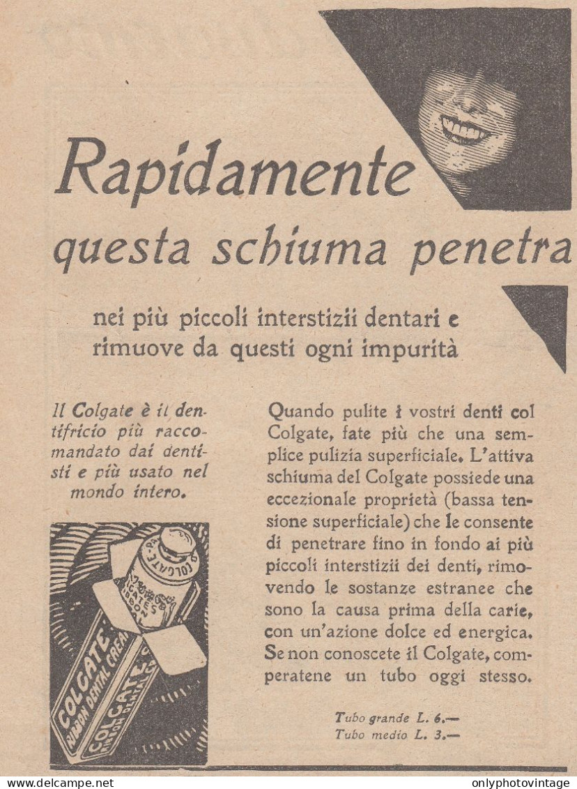 Dentifricio COLGATE - 1930 Pubblicità Epoca - Vintage Advertising - Werbung