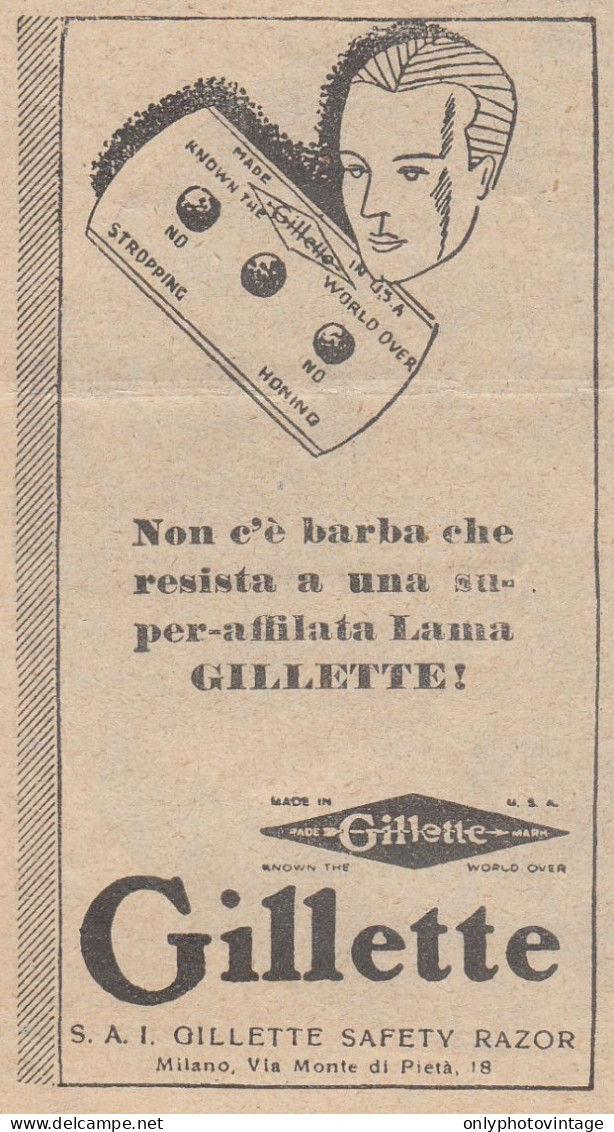 Lama GILLETTE - 1930 Pubblicità Epoca - Vintage Advertising - Werbung