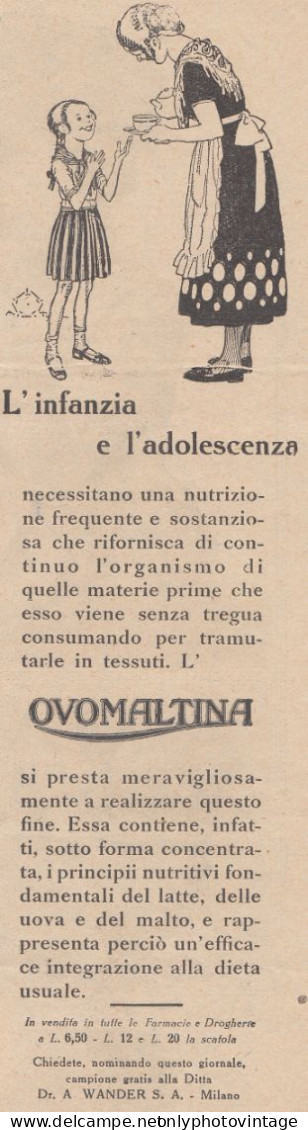 OVOMALTINA - L'infanzia E L'adolescenza - 1930 Pubblicità - Vintage Ad - Werbung