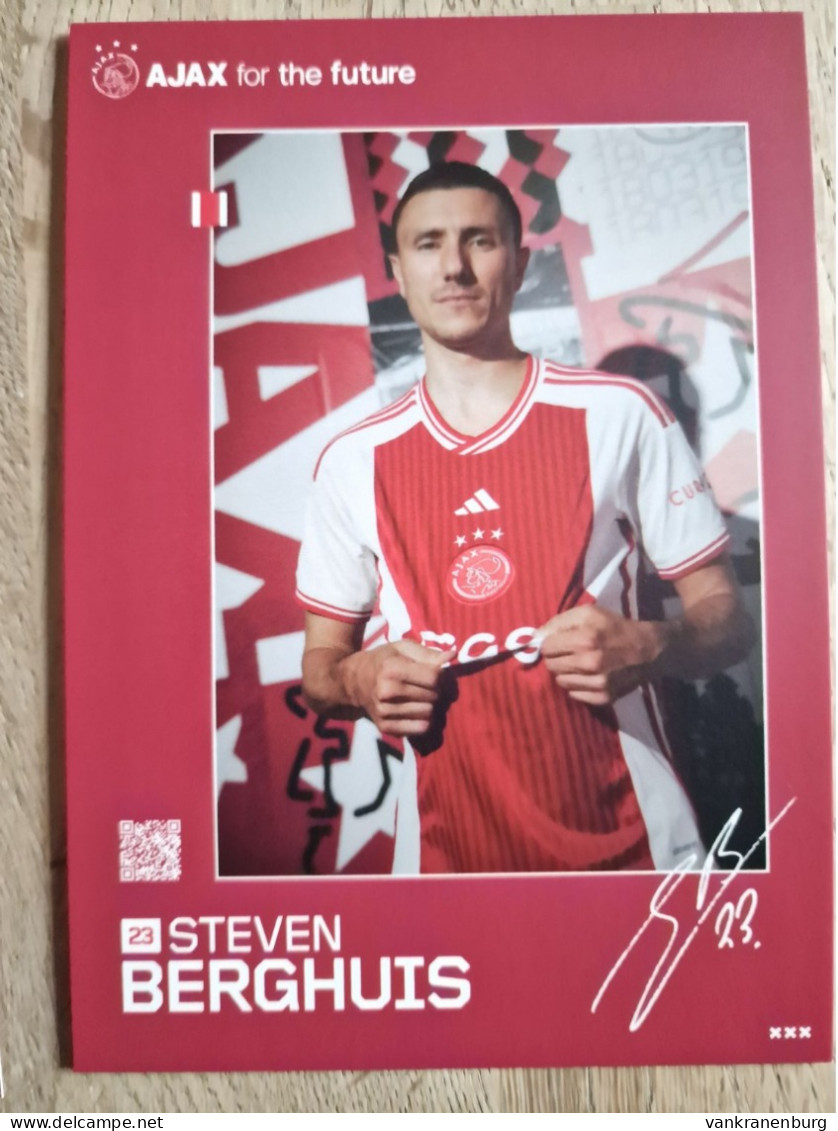 Card Steven Berghuis - Ajax Amsterdam - 2023-2024 - Football - Soccer - Voetbal - Fussball - Feyenoord Watford VVV-Venlo - Fussball