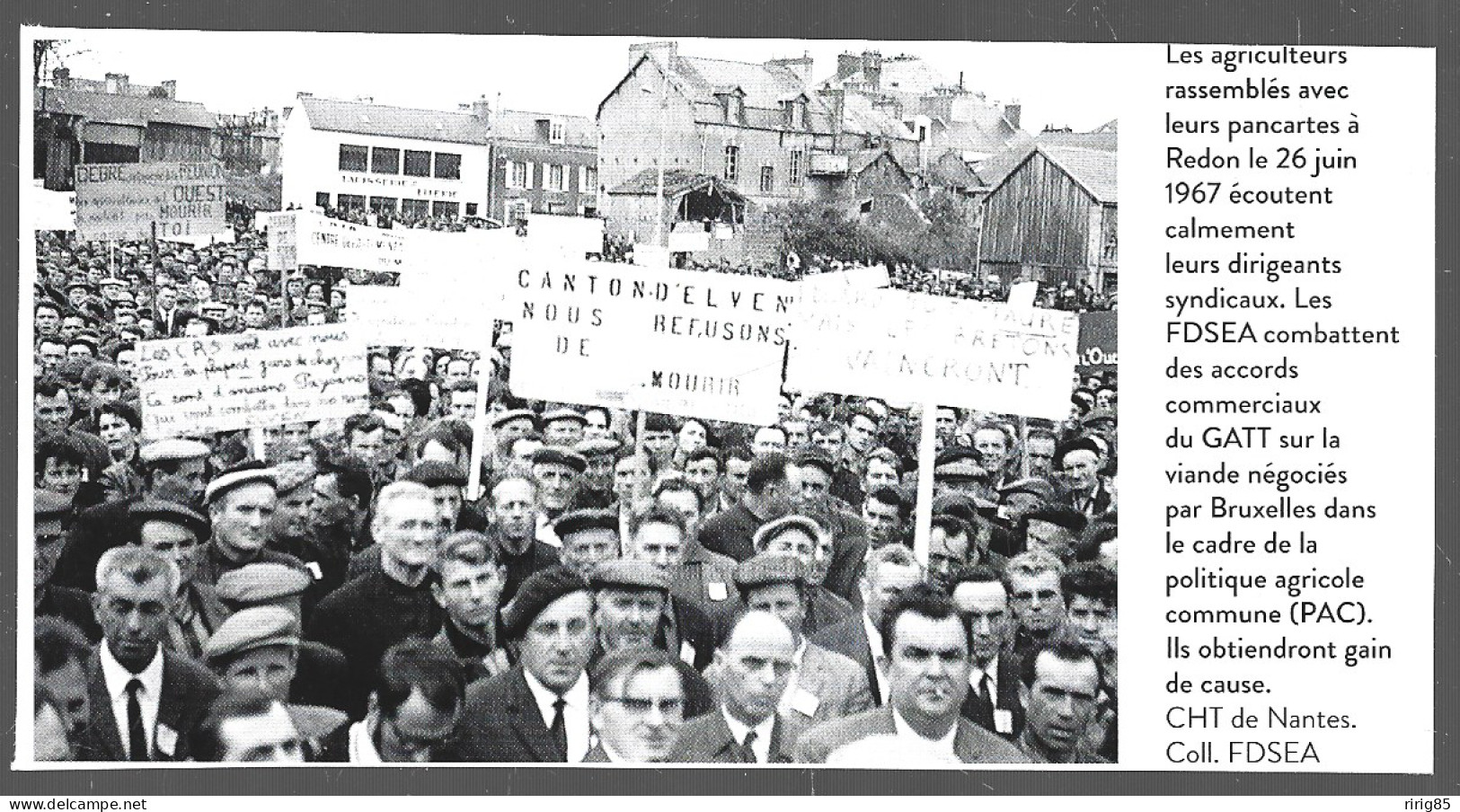 2017  --  REDON . JUIN 1967 . MANIFESTATION D AGRICULTEURS . 4B145 - Non Classés