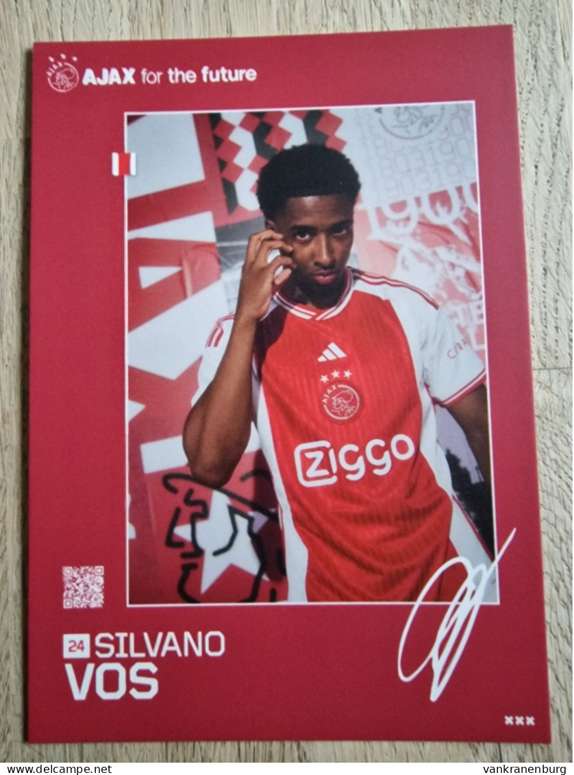 Card Silvano Vos - Ajax Amsterdam - 2023-2024 - Football - Soccer - Voetbal - Fussball - Zeeburgia - Soccer