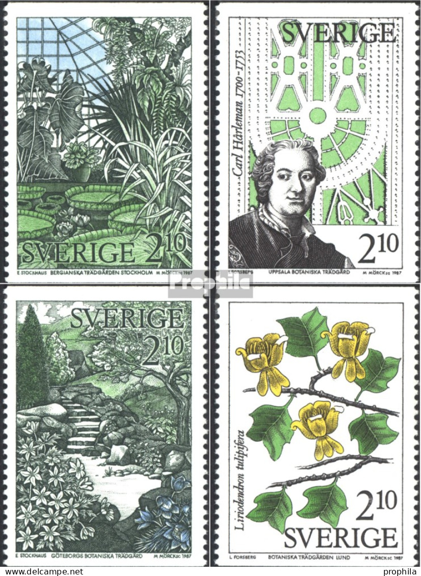 Schweden 1453-1456 (kompl.Ausg.) Postfrisch 1987 Botanische Gärten - Ungebraucht