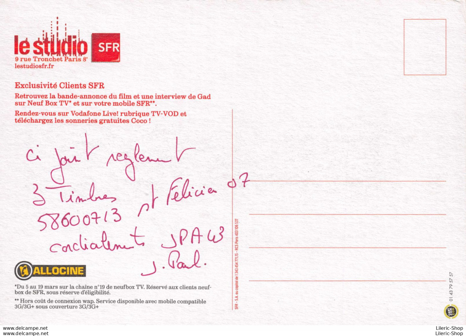 Cinéma - Affiche De Film "COCO"  GAD EL MALEH - CPM PUBLICITAIRE LE STUDIO SFR 2009 ♥♥♥ - Plakate Auf Karten