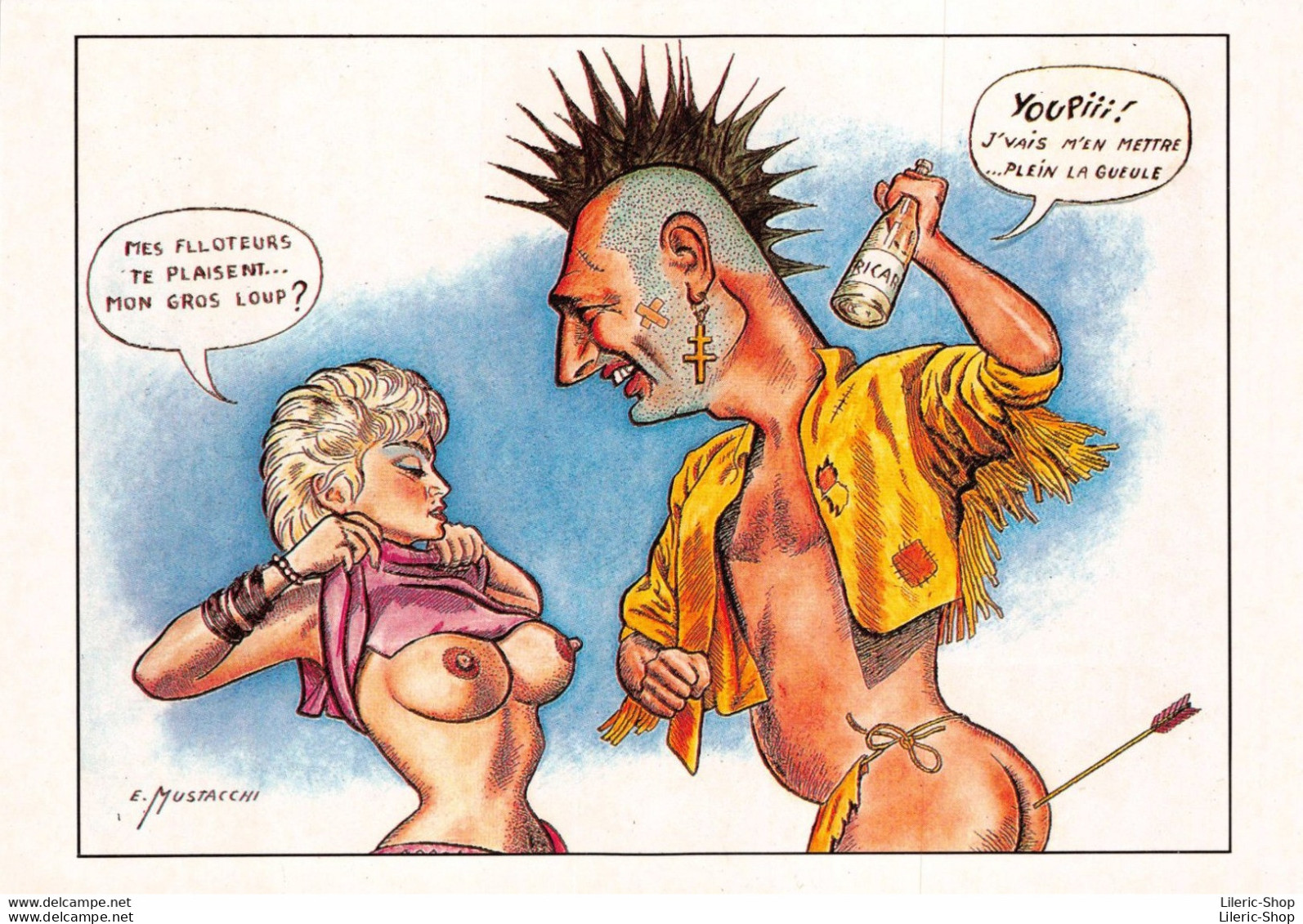 Illustrateur MUSTACCHI Emile Humour - MADONNA Montrant Ses Seins à Jacques CHIRAC ♥♥♥ - Satiriques