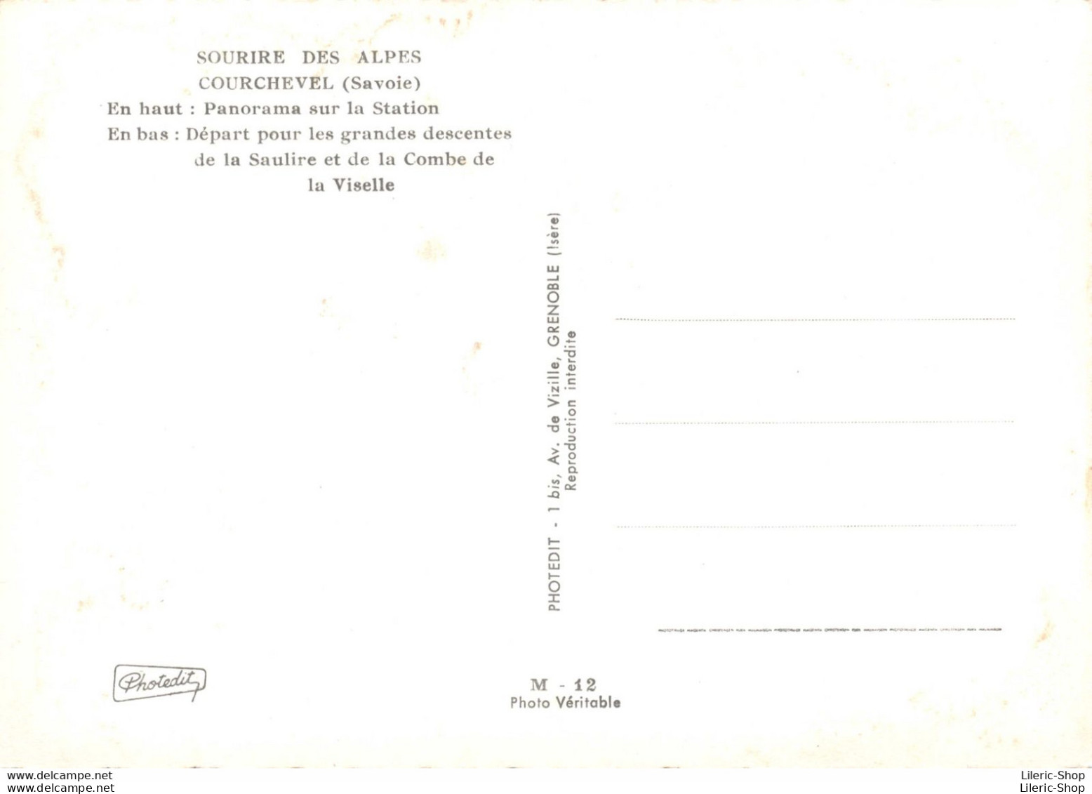 [73] COURCHEVEL La Station - Départ Pour Les Grandes Descentes De La Saluire Et De La Combe De La Viselle CPSM ±1960 ♦♦♦ - Courchevel