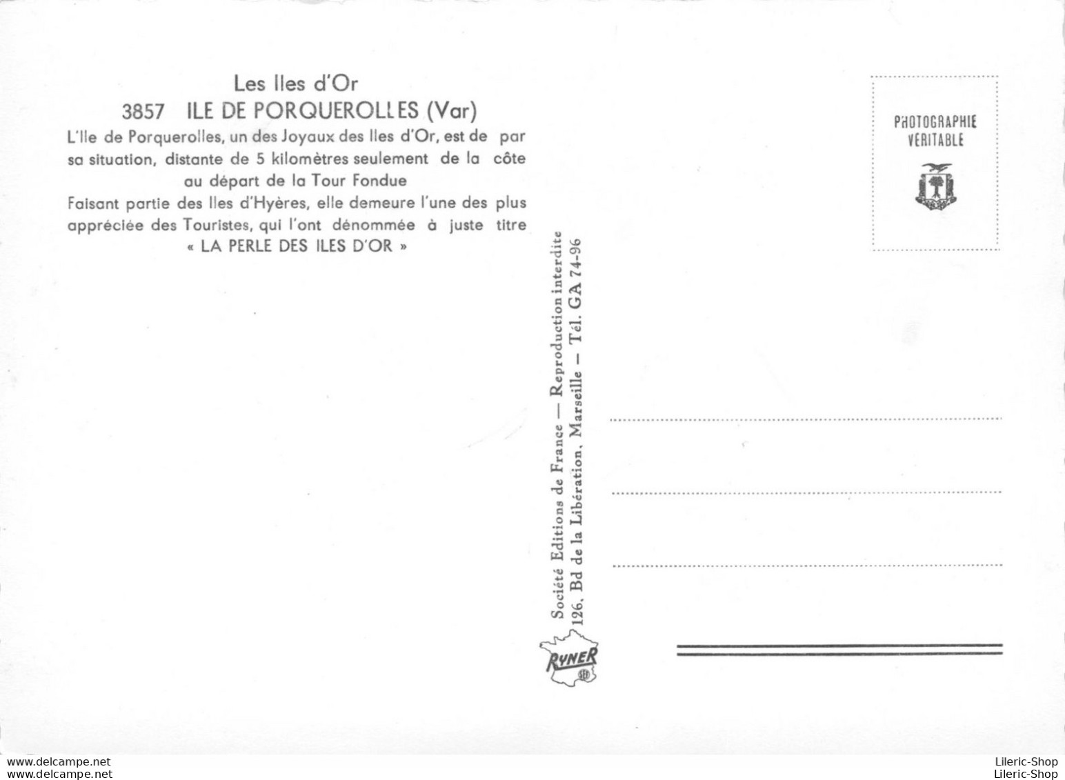 [83] ILE DE PORQUEROLLES -  « LA PERLE DES ILES D'OR» Plan Illustré Humoristique De L'Ile  CPSM ± 1960 ♥♥♥ - Carqueiranne