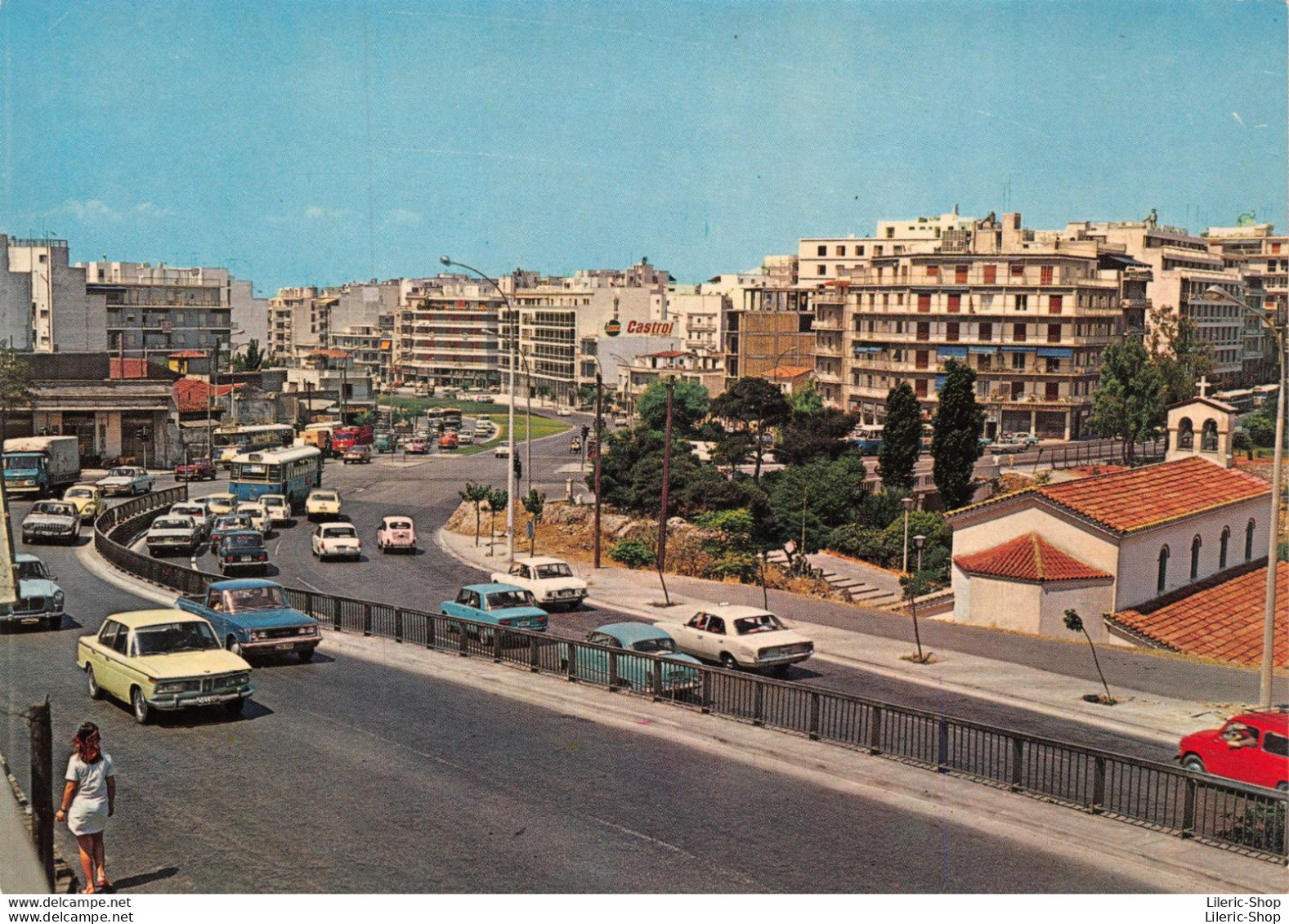 AUTOMOBILES - BMW 2000 OPEL Rekord  Pick-up FIAT -  ATHÉNES. Avenue Vassileos Konstantinou - CPSM GF ± 1970 ♥♥♥ - PKW