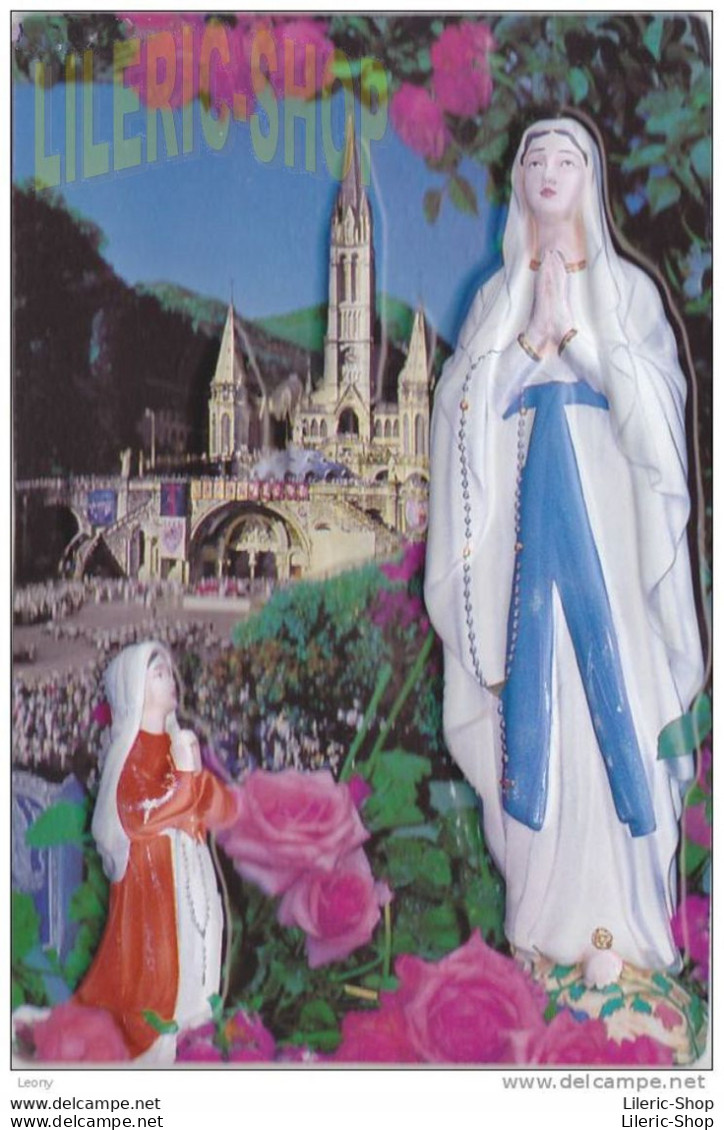 L'Apparition - "La Basilique De Lourdes - La Vierge Marie Et Bernadette Sont En RELIEF " - Édition A. DOUCET ♥♥♥ - Vierge Marie & Madones