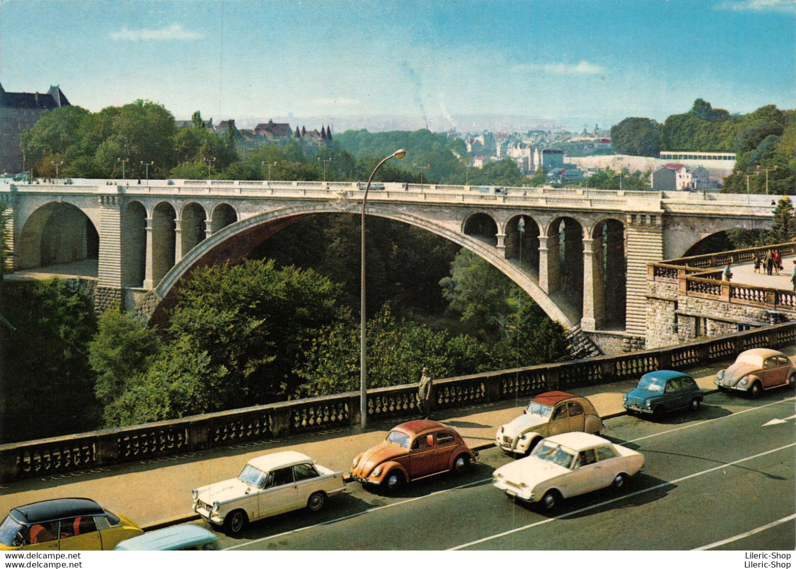 LUXEMBOURG - Pont Adolphe - Automobiles 404 Peugeot Ford Taunus 2 Cv Citroën Vx Cox Fiat 600  Cpsm GF 1971 ♥♥♥ - Luxemburg - Town