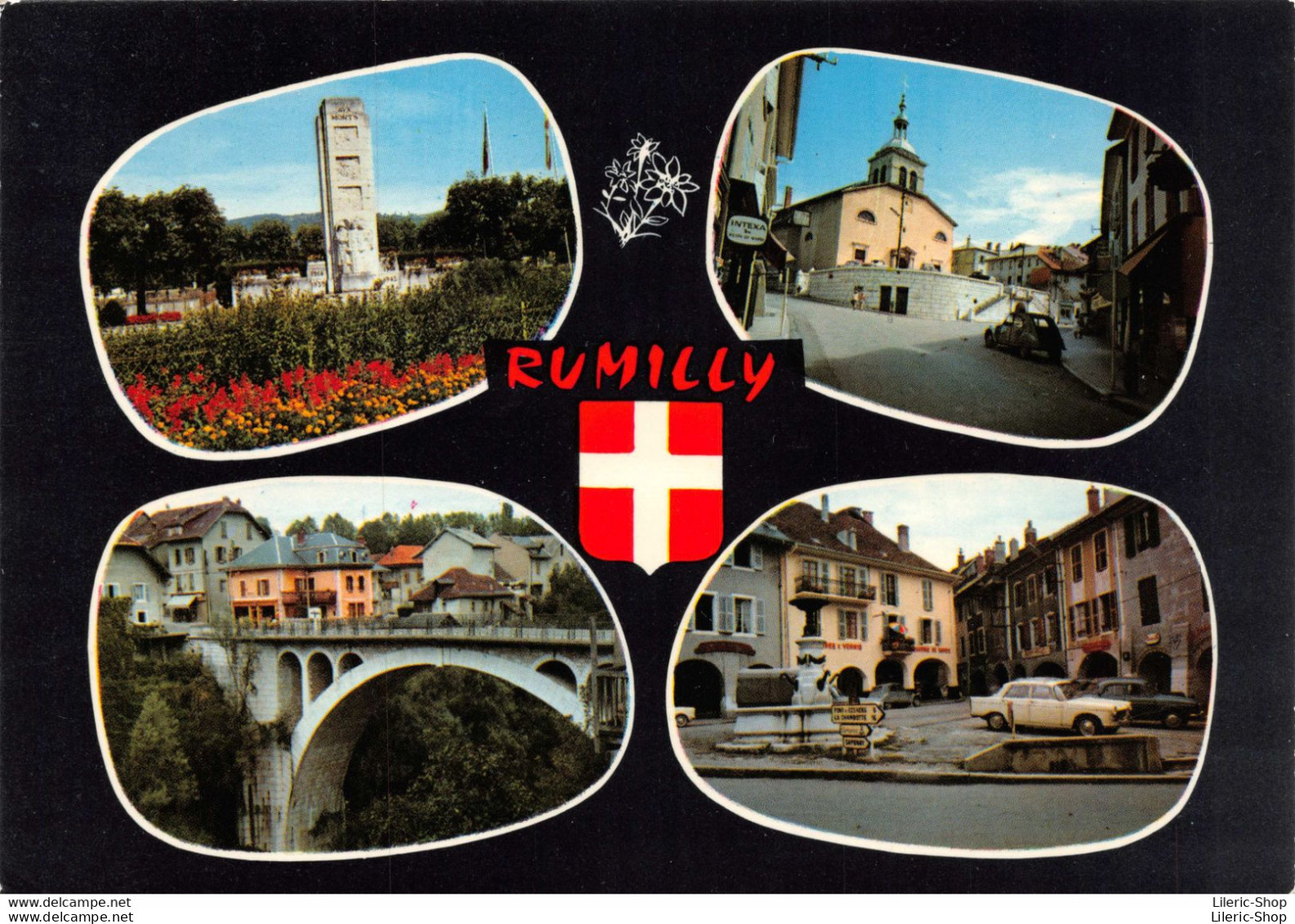 [74] RUMILLY - Multivues - Automobiles PEUGEOT 404 - 2 CV CITROEN - BLASON - CPM 1976 ♥♥♥ - Rumilly