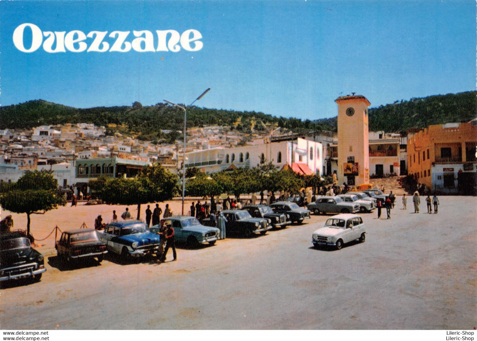 MAROC - OUEZZANE La Grande Place -  Automobiles Simca Versailles Renault 4L Peugeot 403 Mercedes CPSM  ± 1970 ♥♥♥ - Autres & Non Classés
