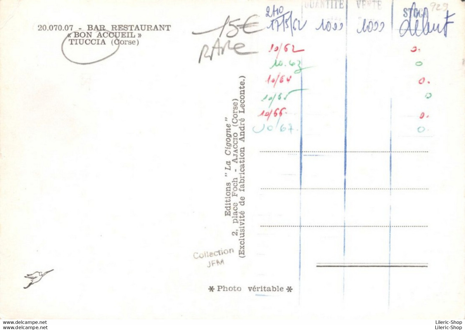 [20] [2A] TIUCCIA - Bar Restaurant "Bon Accueil" ± 1960 - ♦♦♦ - Sonstige & Ohne Zuordnung