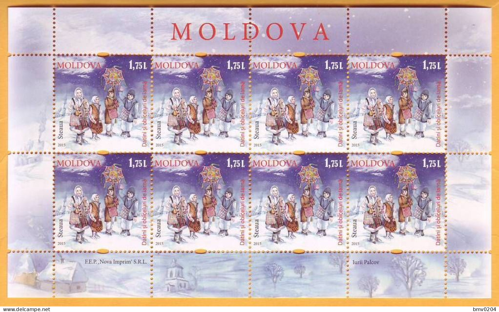 2015 Moldova Moldavie Moldau  Winter Customs And Traditions. Christmas. New Year  Sheet 1,75 Mint - Weihnachten