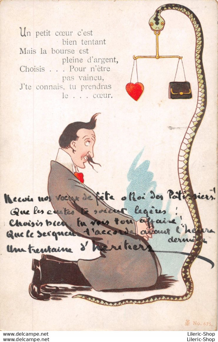 Cpa Sympathique, L'illustrateur N'a Pas Signé - "Un Petit Cœur, C'est Bien Tentant ...." # Tentation # Serpent ♦♦♦ - 1900-1949