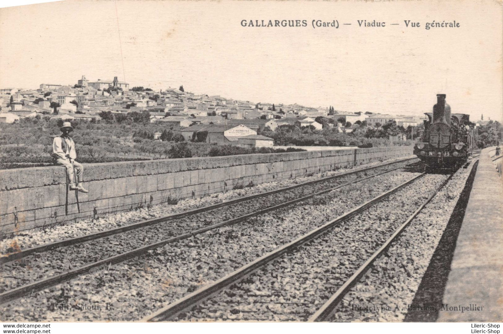 [30] Gallargues - Viaduc # Chemin De Fer # Locomotive Cpa ± 1920  ♥♥♥ - Gallargues-le-Montueux