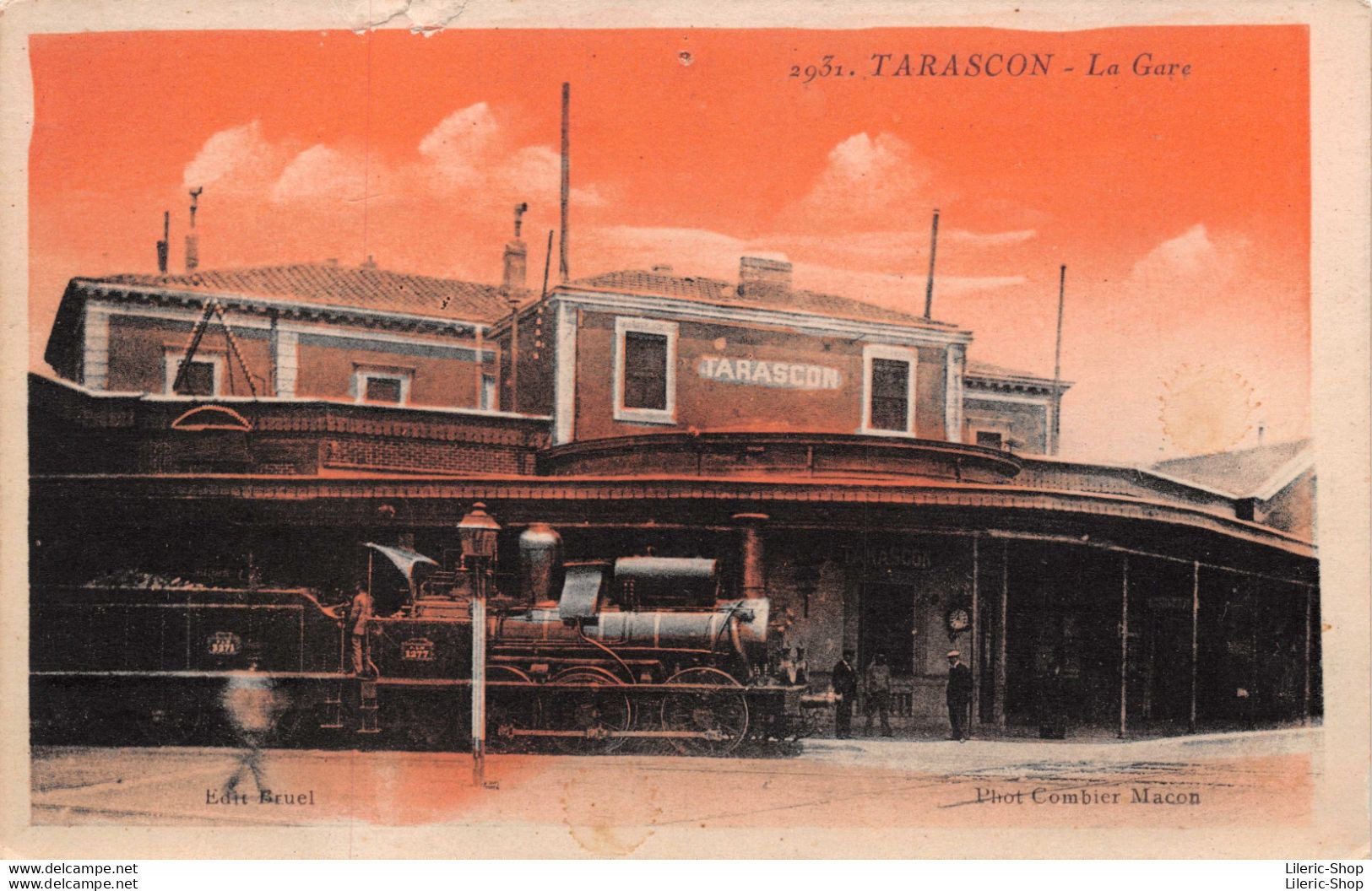 [13] TARASCON - La Gare - Gros Plan De Locomotive P.L.M N°1277 - Édition Combier ♠♠♠ - Tarascon