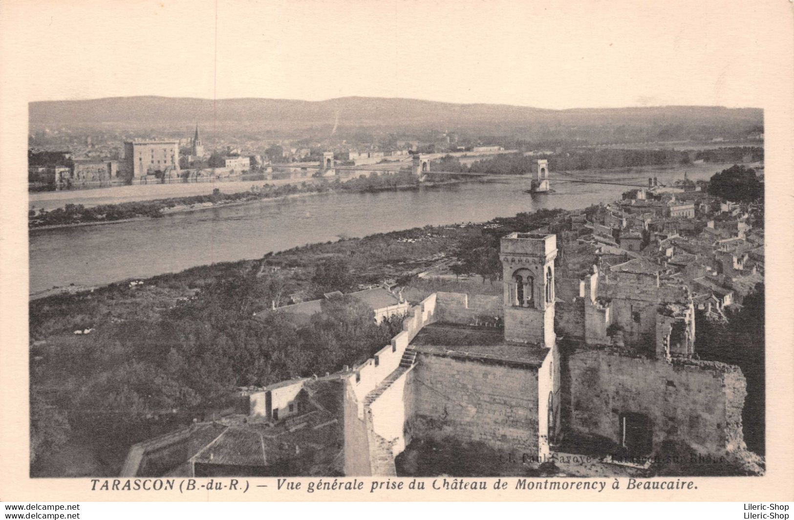 [13] TARASCON - lot de 4 cpa  - château du Roi René et une vue générale prise du château de Montmorency à Beaucaire ♥♥♥