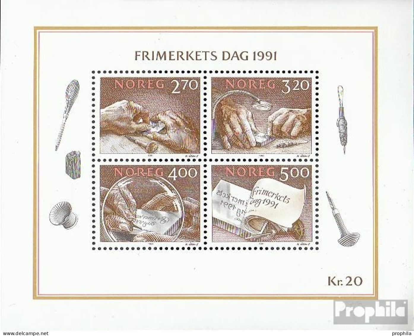 Norwegen Block15 (kompl.Ausg.) Postfrisch 1991 Stichtiefdruck - Blocks & Sheetlets