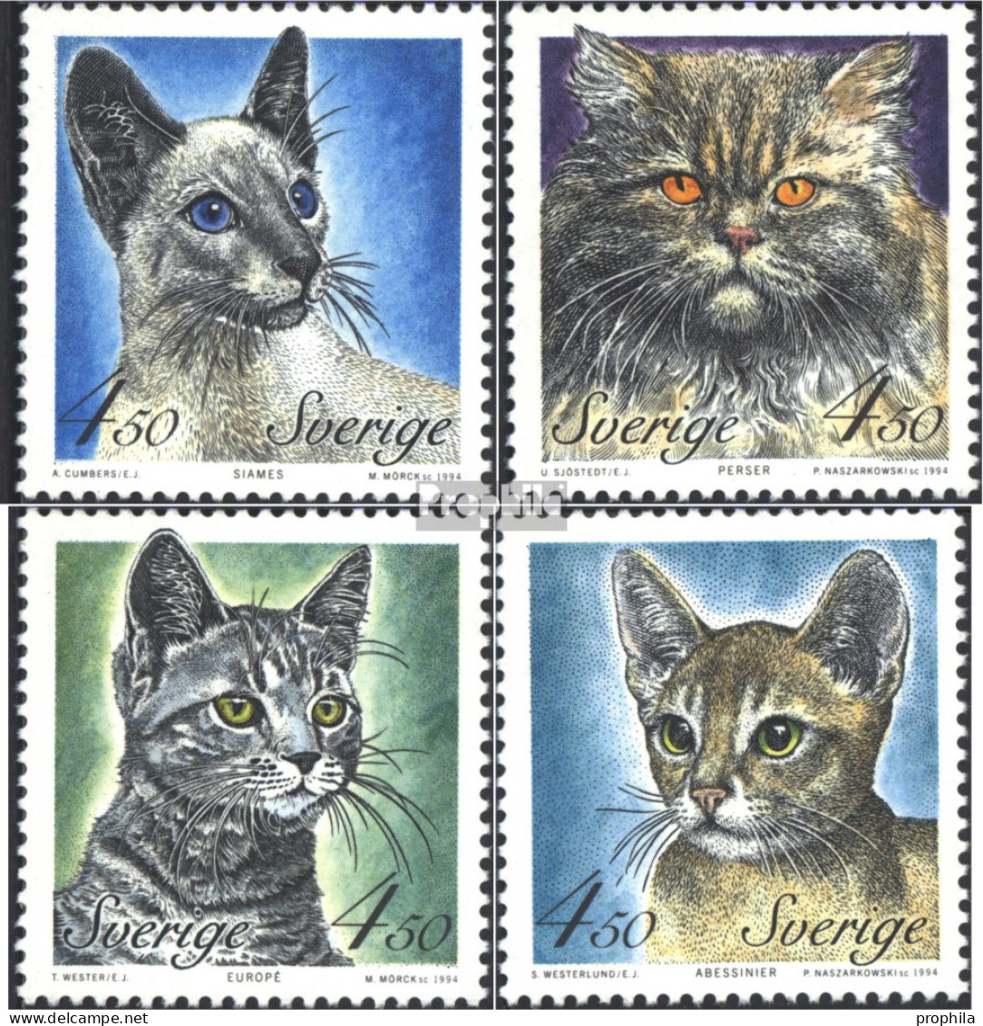 Schweden 1813-1816 (kompl.Ausg.) Postfrisch 1994 Katzen - Unused Stamps