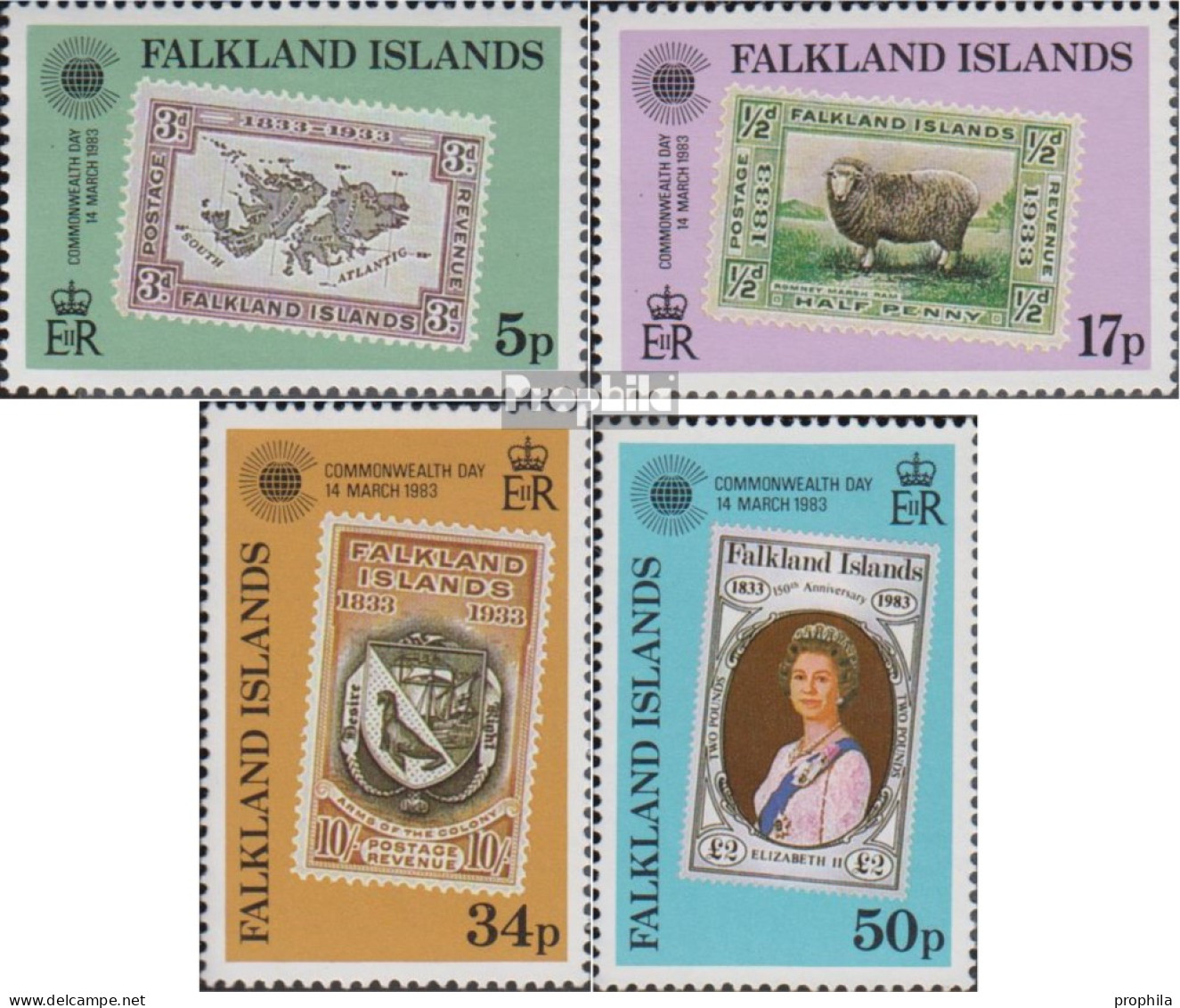 Falklandinseln 374-377 (kompl.Ausg.) Postfrisch 1983 Commonwealth Tag - Falklandeilanden