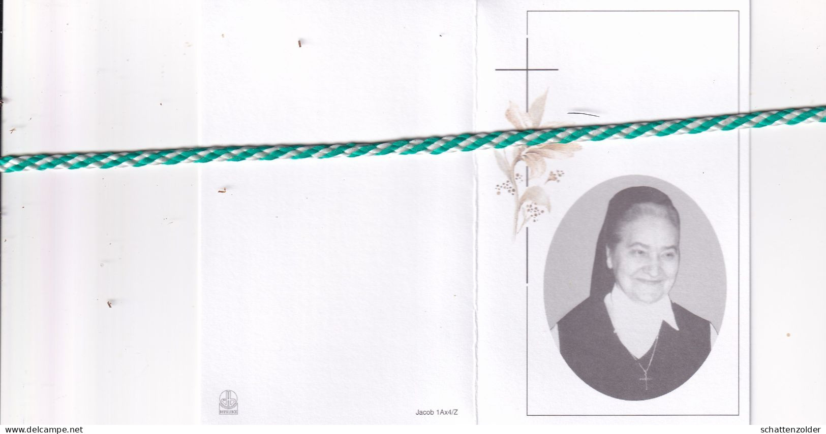 Zuster Ludwina (Maria Rosalia Aerts), Herselt 1909, Geel 2002. Foto - Obituary Notices