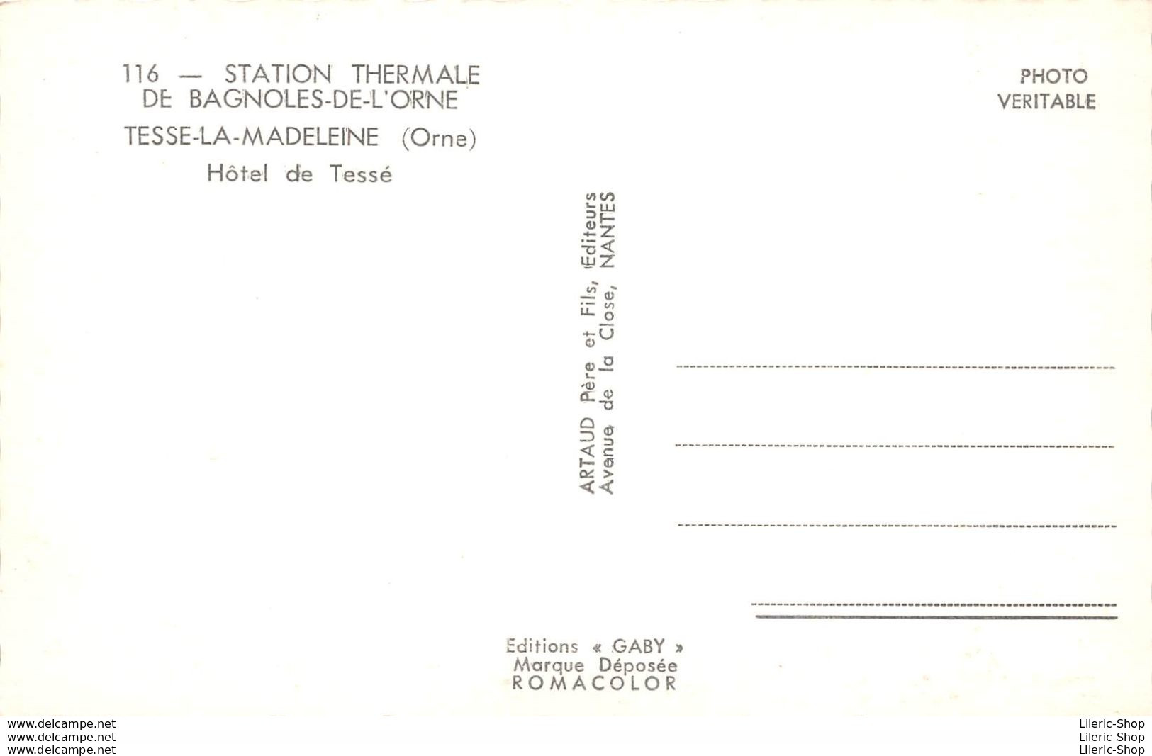 [61] TESSÉ-LA-MADELEINE - HÔTEL DE TESSÉ - AUTOMOBILE -ÉDITIONS GABY N°116 Cpsm GF ± 1950 ♥♥♥ - Sonstige & Ohne Zuordnung