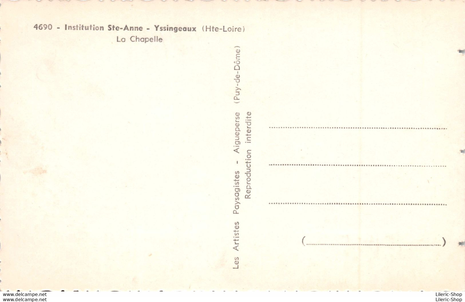 [43] YSSINGEAUX - Institution Sainte-Anne - La Chapelle Cpsm Dentelée ± 1950 ♣♣♣ *** - Yssingeaux