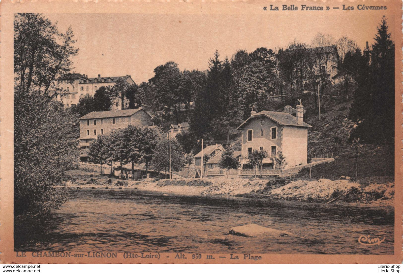 [43] LE CHAMBON SUR LIGNON  -  La Plage, - Cpa Dentelée ± 1930 ♦♦♦ - Le Chambon-sur-Lignon