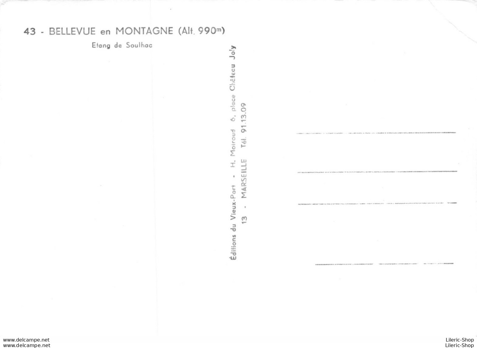 [43]  BELLEVUE LA MONTAGNE - Etang De Souhlac - Caravane - Automobile Renault 16 - Cpsm GF ♣♣♣ - Autres & Non Classés