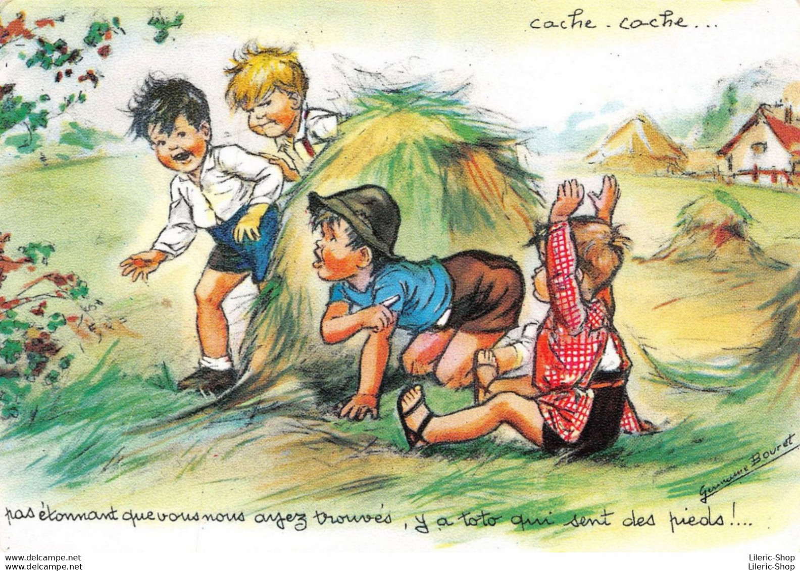 Illustrateur Germaine Bouret. Enfants. Cache. Cache Cpsm ♥♥♥ - Bouret, Germaine