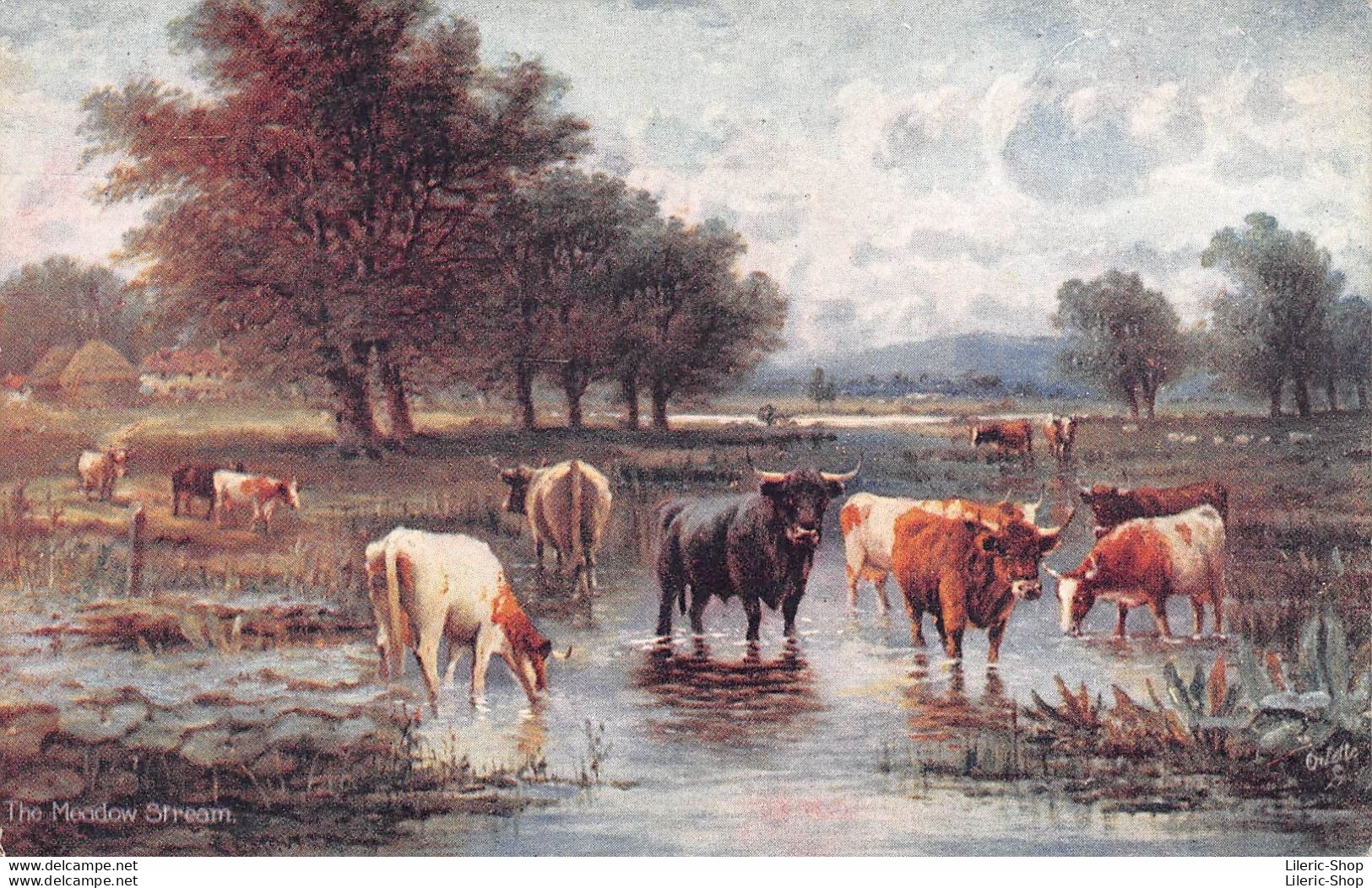 TUCK OILETTE  Art Post Card - THE MEADOW STREAM  WITH CATTLE Cpa 1918 ♥♥♥ - Tuck, Raphael