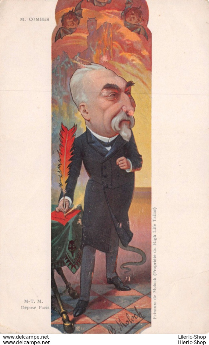 Caricature Emile COMBES, Franc-Maçon Ministre Des CULTES,  Anticlérical  Par MOLOCH - Précurseur ♣♣♣ - Satirische