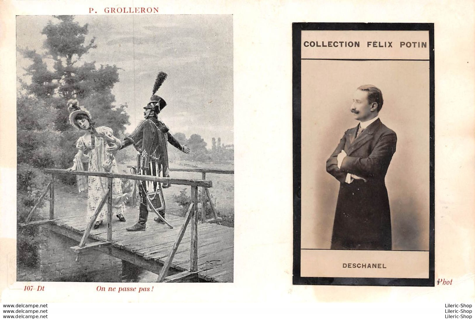 MONTAGE VIGNETTE PRESIDENT DESCHANEL COLLECTION FELIX POTIN SUR CPA PRECURSEUR ILLUSTATION GROLLERON ♦♦♦ - Werbepostkarten