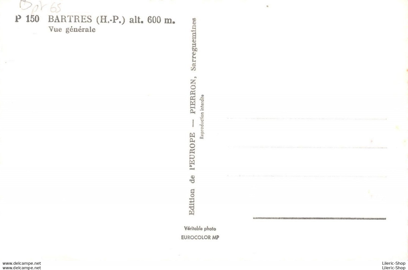 [65] BARTRES. Vue Générale - Cpsm ♥♥♥ - Sonstige & Ohne Zuordnung